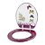 Assento Sanitario Poliester Decorado Borboletas Magenta Lavanda para bacia Fiori 6lpf - Imagem 2