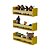 Kit 3 Prateleiras Porta Brinquedos Amarela 70 x 12cm Suporte Invisivel - Imagem 2