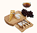 KIT QUEIJO 5 PEÇAS - TÁBUA DE BAMBU COM GAVETA - Imagem 1