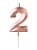 Vela Aniversário Design 5cm com 1 unidade Ouro Rose - N°2 - Imagem 1