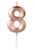 Vela Aniversário Design 5cm com 1 unidade Ouro Rose - N°8 - Imagem 1