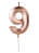 Vela Aniversário Design 5cm com 1 unidade Ouro Rose - N°9 - Imagem 1