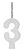 Vela Aniversário Glitter Big Branco 8cm com 1 unidade - N°3 - Imagem 1