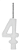 Vela Aniversário Glitter Big Branco 8cm com 1 unidade - N°4 - Imagem 1