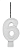 Vela Aniversário Glitter Big Branco 8cm com 1 unidade - N°6 - Imagem 1