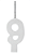 Vela Aniversário Glitter Big Branco 8cm com 1 unidade - N°9 - Imagem 1