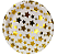 Prato de Papel Estrelas Metalizadas 300g 18cm com 8 unidades - Dourado - Imagem 1