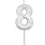 Vela Mini Design Branco Perolizada Número - 8 - Imagem 1