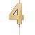 Vela Mini Design Dourado Número - 4 - Imagem 1
