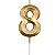 Vela Mini Design Dourado Número - 8 - Imagem 1