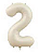 Balão Metalizado 16" Número 2 c/1 unid. - Creme (Fracionado) - Imagem 1