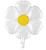 Balão Metalizado 71×71cm Margarida c/1 unid. - Branco - Imagem 1