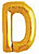 Balão Metalizado Letra 16" 40cm c/1 unid. Dourado - D - Imagem 1