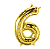 Balão Metalizado Número 16" 40cm  c/1 unid. Dourado - 6 - Imagem 1