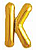 Balão Metalizado Letra 16" 40cm c/1 unid. Dourado - K - Imagem 1