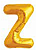 Balão Metalizado Letra 16" 40cm c/1 unid. Dourado - Z - Imagem 1