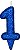 VELA C/GLITER N.1 AZUL  C/10  7896901617699 - Imagem 2
