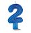 VELA C/GLITER N.2 AZUL  C/10  7896901617705 - Imagem 2