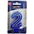 VELA C/GLITER N.2 AZUL  C/10  7896901617705 - Imagem 1