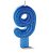 VELA C/GLITER N.9 AZUL  C/10  7896901617774 - Imagem 2