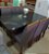Conjunto Mesa Sala Jantar Luna Com Tampo Madeirado Com Vidro Canto Copo 180cm + 6 Cadeiras Athenas - Imagem 4
