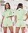 Camisa Cropped Sarja Algodão - Short Hot Pants Sarja Algodão - Imagem 1