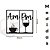 Kit 10 Apliques Decorativos AM PM Cantinho do Café e Vinho em MDF Preto - Imagem 4