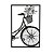 Kit 10 Apliques Quadros Decorativos Bicicleta Com Flores em MDF Preto - Imagem 1