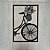 Kit 10 Apliques Quadros Decorativos Bicicleta Com Flores em MDF Preto - Imagem 2