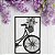 Kit 10 Apliques Quadros Decorativos Bicicleta Com Flores em MDF Preto - Imagem 6