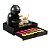Kit 10 Bandejas Cantinho do Cafe Com Gaveta Embutida e Porta 24 Capsulas Preta Lisa em MDF - Imagem 1