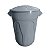 Lixeira Redonda com Tampa 100L Cinza - JSN - Imagem 2