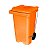 Lixeira Container Laranja com Pedal e Roda 240 Litros - JSN - Imagem 1