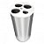 Dispenser em Inox para Copos de Água e Café 4 Tubos 24x50cm Tampa Branca JSN - Imagem 2