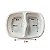 Embalagem de Plástico Bandeja 2 Divisiórias G322 Cristal 1150mL com 100 unidades Galvanotek - Imagem 2