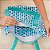 Bolsa Praia Charmosa - Cor: branca com verde e azul - Imagem 2