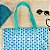 Bolsa Praia Charmosa - Cor: branca com verde e azul - Imagem 1