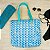Bolsa Praia Charmosa - Cor: branca com verde e azul - Imagem 7