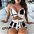 Top de espaguete feminino torcido e shorts conjunto, terno Colorblock - Imagem 3