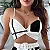 Top de espaguete feminino torcido e shorts conjunto, terno Colorblock - Imagem 1