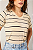 T-SHIRT GOLA V LISTRADA - BEGE MACADAMIA - Imagem 2