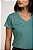T-SHIRT GOLA V BABY LOOK - MOSS GREEN - Imagem 3