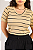 T-SHIRT GOLA V LISTRADA - BEGE BALMY DAYS - Imagem 4