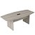 Mesa Reunião Semi Oval 300X120 Com Caixa De Tomada 25mm Fresno/Fresno - Imagem 1