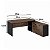 Mesa Diretor de Escritório Tampo 40mm em L 150x170 Armário e Gaveteiro - Imagem 3