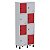 ROUPEIRO 08 PORTAS PEQUENAS CORPO CINZA 4 PORTAS VERMELHAS E 4 PORTAS CINZA - Imagem 2