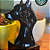 Escultura Em Resina Maciça Dobermann Busto Preto Bella Art - Imagem 1