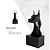 Escultura Em Resina Maciça Dobermann Busto Preto Bella Art - Imagem 3