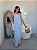 Vestido Verano Listrado Azul e Branco - Imagem 1