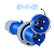 Plug Industrial Macho 16a 2p+t 220v 6h Ip67 Elgin - Azul - Imagem 3